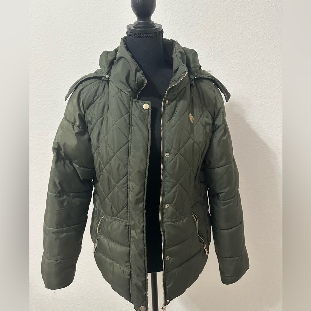 Women green winter jacket size M